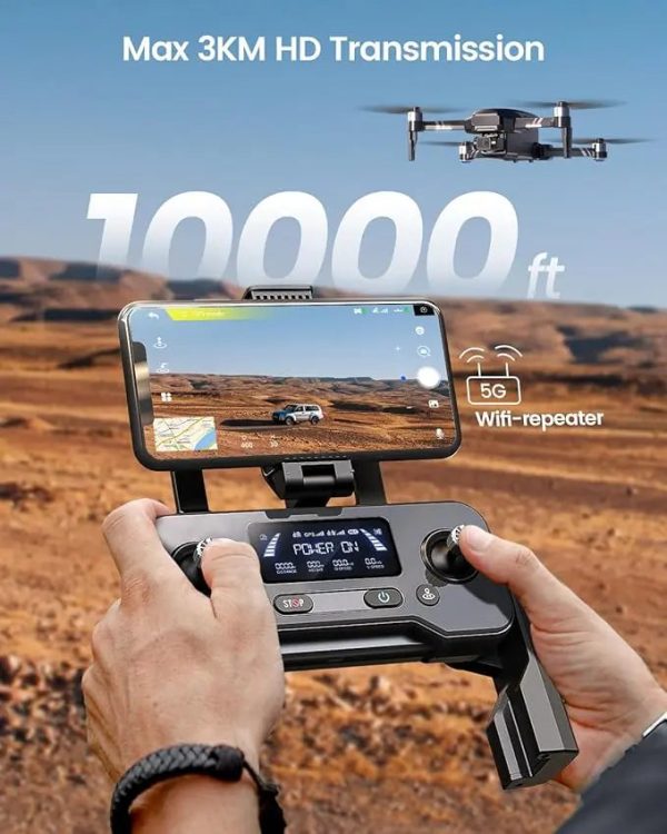 Holy Stone HS600 2-Axis Gimbal Drones with 4K EIS Camera for Adults, Integrated Remote ID, 2 Batteries 56-Min Flight Time, 10000 FT Range Transmission, GPS Drone with Brushless Motors, 4K 30FPS Cheap - Image 2