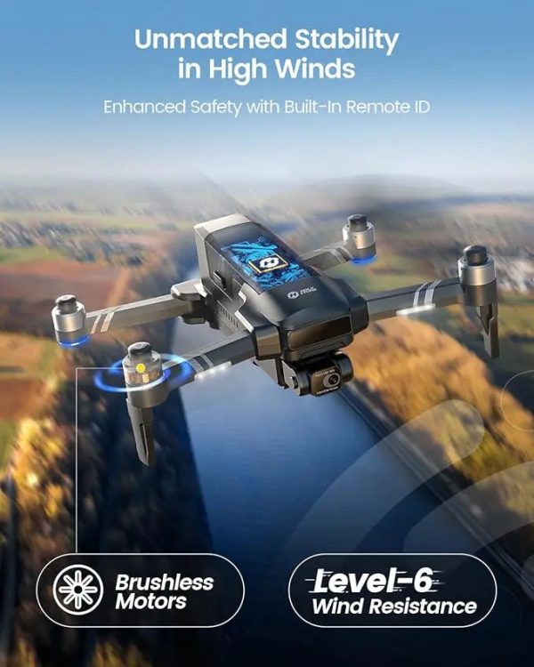 Holy Stone HS600 2-Axis Gimbal Drones with 4K EIS Camera for Adults, Integrated Remote ID, 2 Batteries 56-Min Flight Time, 10000 FT Range Transmission, GPS Drone with Brushless Motors, 4K 30FPS Cheap - Image 4